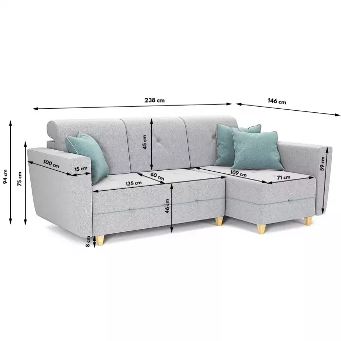 Sarok ülőgarnitúra szett Grey J Enzo 162+Enzo 154 dr narural,6