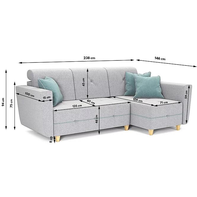 Sarok ülőgarnitúra szett Grey J Enzo 162+Enzo 154 dr narural,6