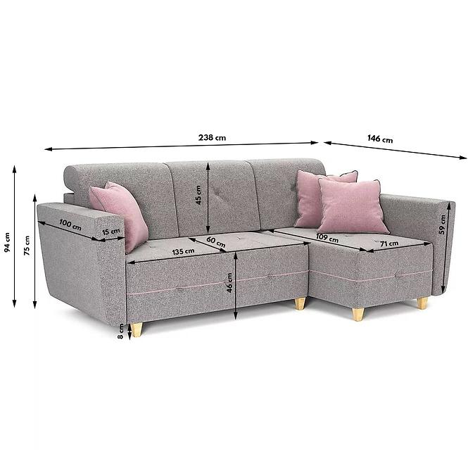 Sarok ülőgarnitúra Grey J Enzo 161+Enzo 152 dr narural