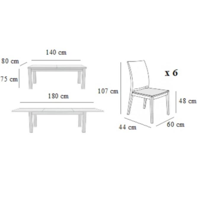 Étkező készlet Weronika 1+6 ST654 I gesztenye KR810 BR2432 D1P EKO