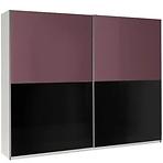 Szekrény Lux 11 lila fényes/fekete fényes 244 cm