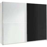 Szekrény Lux 2 fehér/fekete fényes 244 cm