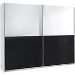 Szekrény Lux 5 fehér fényes/fekete fényes 244 cm