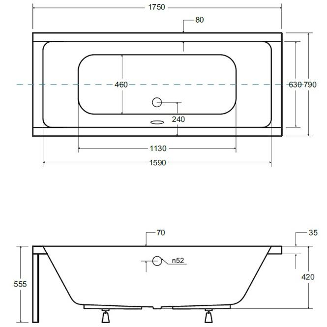 Kád Quadro175/80+lábak