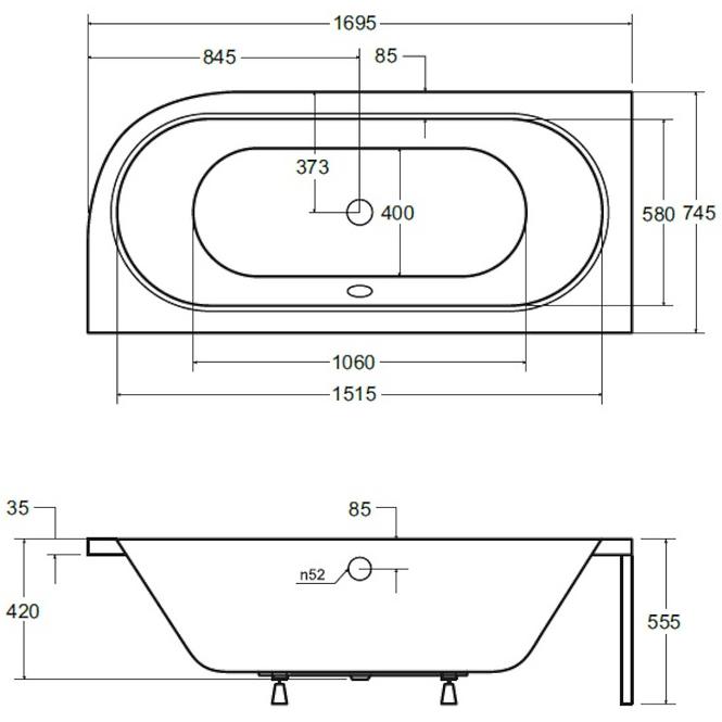 Kád Avita 170x75 balos