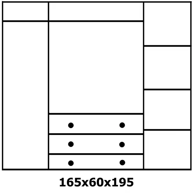 Szekrény 45A  fenyő 165X60X195,3