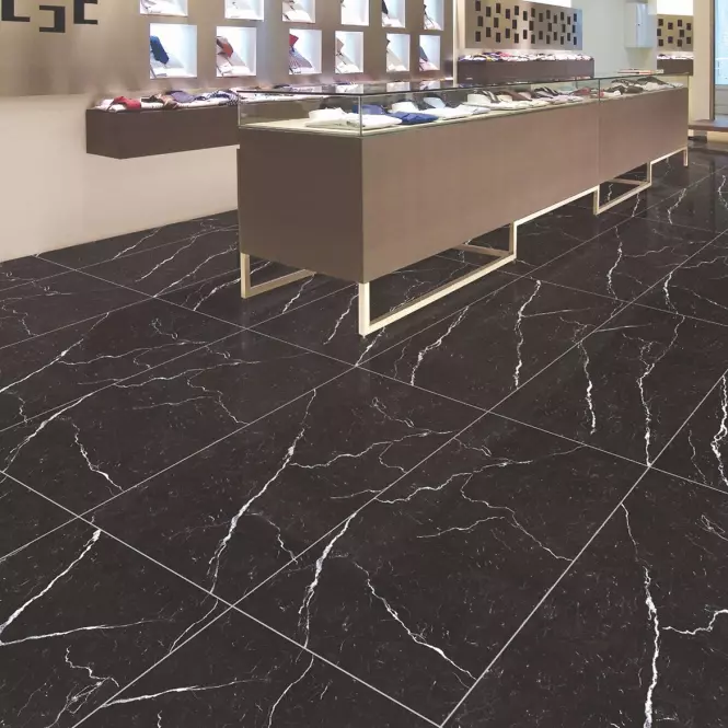 Csempe Gres Black Marquina High Glossy Rekt. 60/120