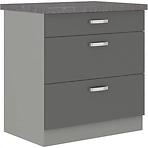 Konyhaszekrény Grey 80d 3s bb szürke