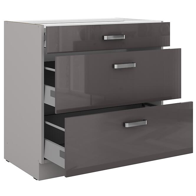 Konyhaszekrény Grey 80d 3s bb szürke
