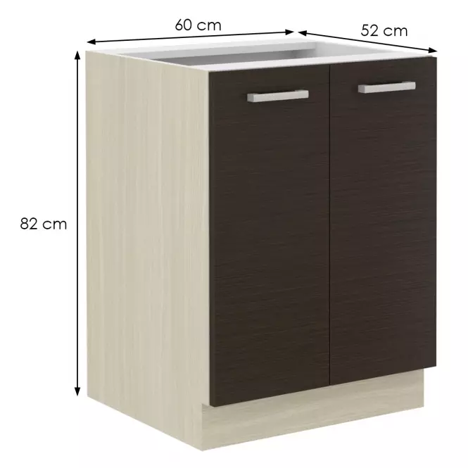 Konyhaszekrény Wiktoria chamonix/legno 60d 2f bb,2