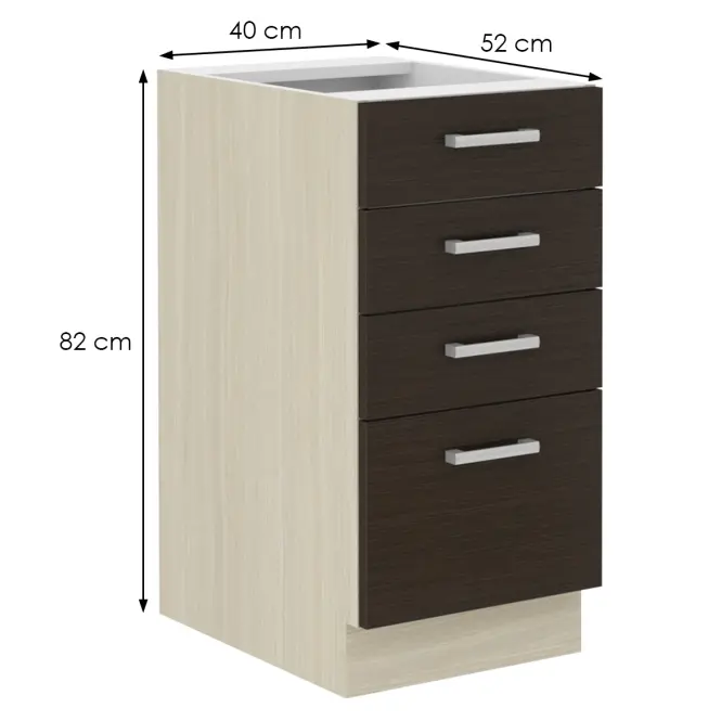Konyhaszekrény Wiktoria chamonix/legno 40d 4s bb,2