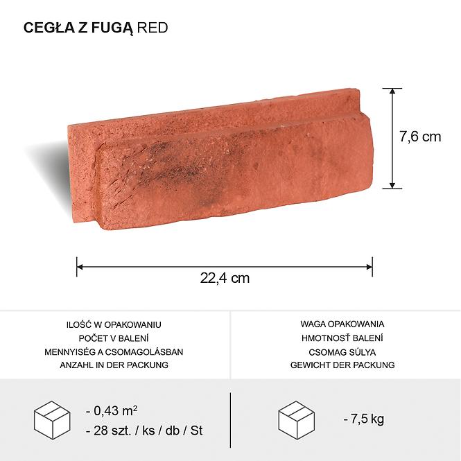 Csempe dekoratív Tégla csomag=0,43m2