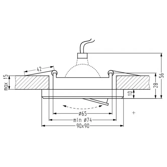 Lámpa SSU-13 CH/BK MR16 Négyzet 2263809
