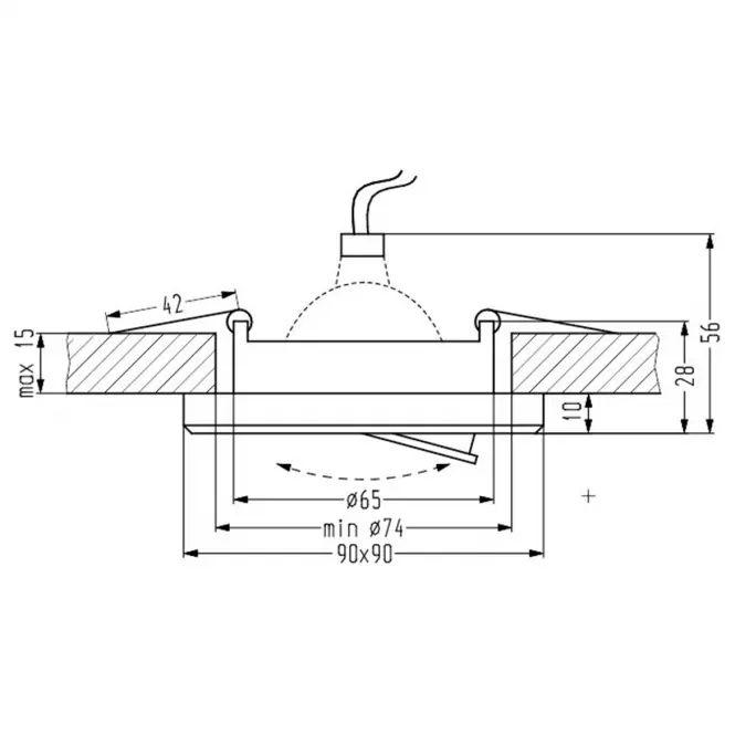 Lámpa SSU-13 CH/WH MR16 Négyzet 2263069