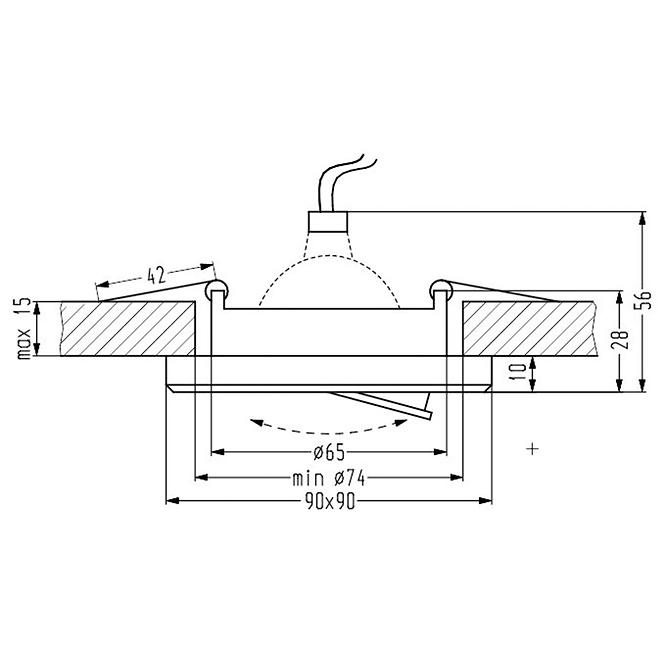 Lámpa SSU-15 CH/BK MR16 Kerek 2263816