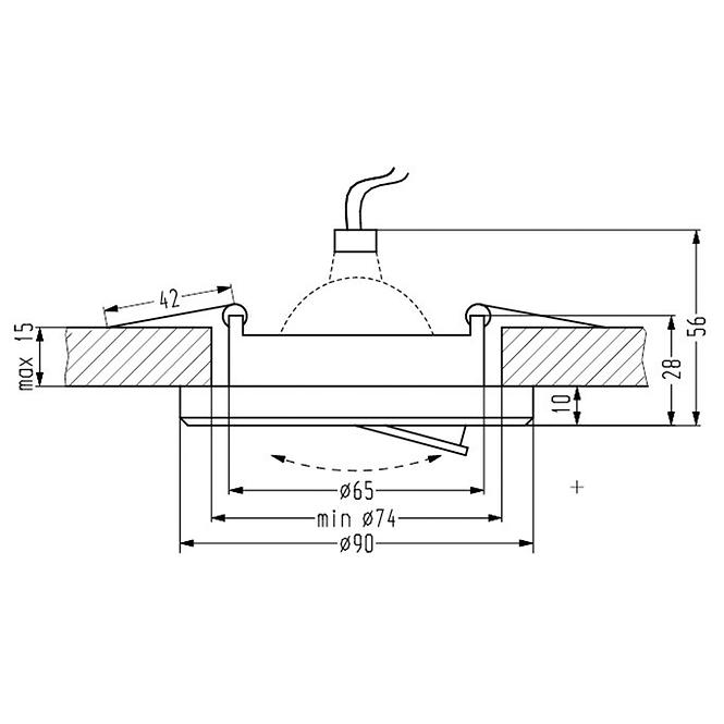 Lámpa SSU-15 CH/WH MR16 Kerek 2263076