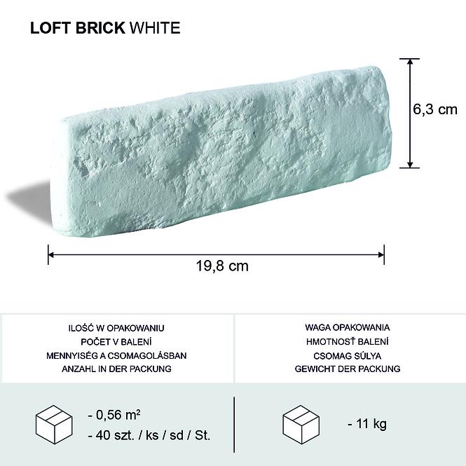 Csempe dekoratív Loft biela csomag=0,56m2