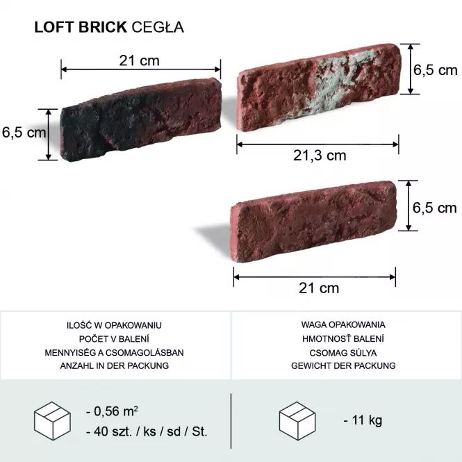 Dekorcsempe Loft Brick Cegła csomag,4