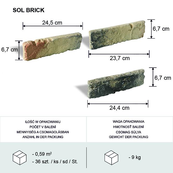 Csempe dekoratív Sol Brick csomag=0,59m2