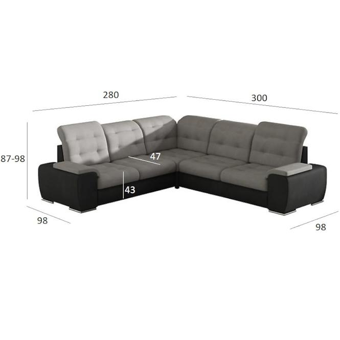 Sarok ülőgarnitúra Combi 3 L Soft 11 + Cosmic 118
