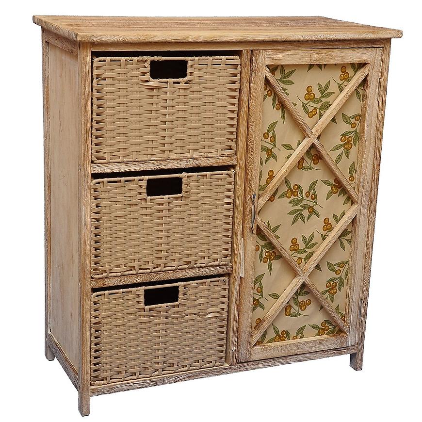 Komód szürke+ 3 x kosár 11297