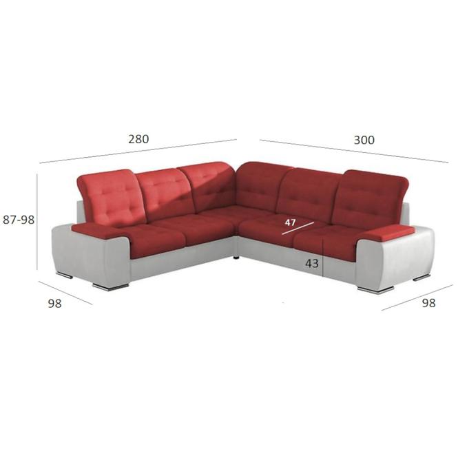 Sarok ülőgarnitúra Combi 3 L Bahama 25 + Soft 31
