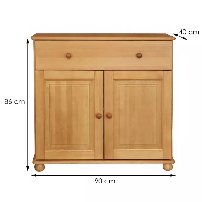 Komód NR 41 -2D+1S/90X86X40 égerfa,2