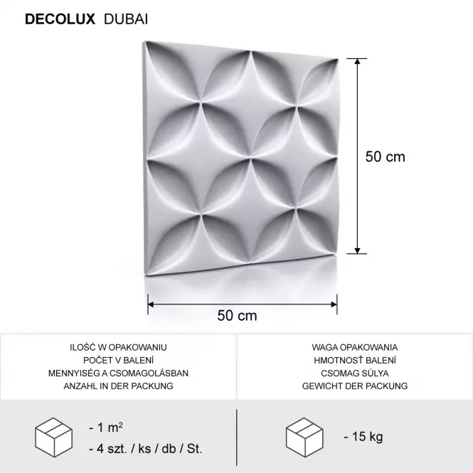Dekorpanel Dubai 3D falpanel 50x50 cm