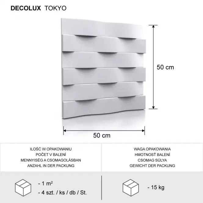 Dekorpanel Tokyo 3D falpanel 50x50 cm