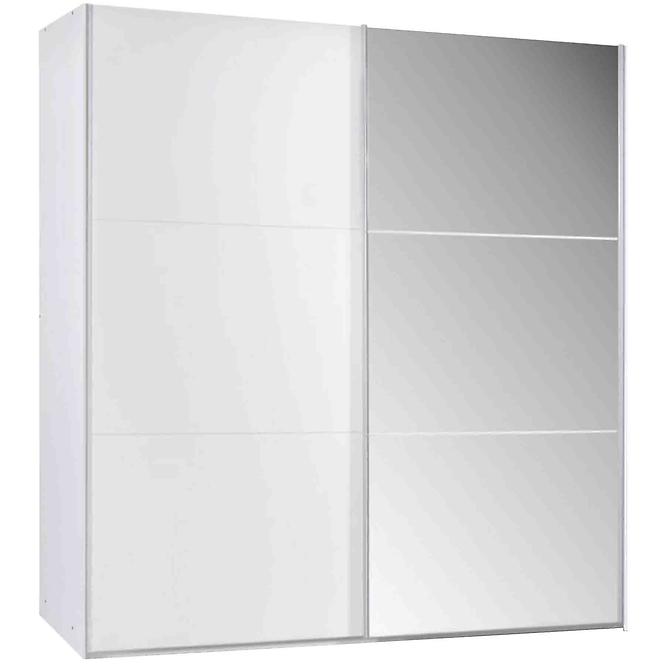 Szekrény Vigo 200 cm fehér/tükör,2