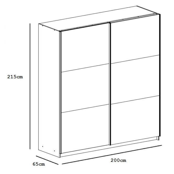 Szekrény Vigo 200 cm fehér/tükör