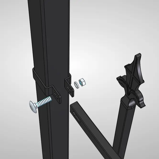 Kezdő bilincs 70x70 mm Zn+RAL7016 strukturált