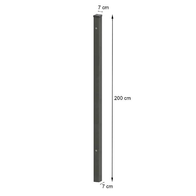 Kapuoszlop 70x70 horganyzott + RAL 7016