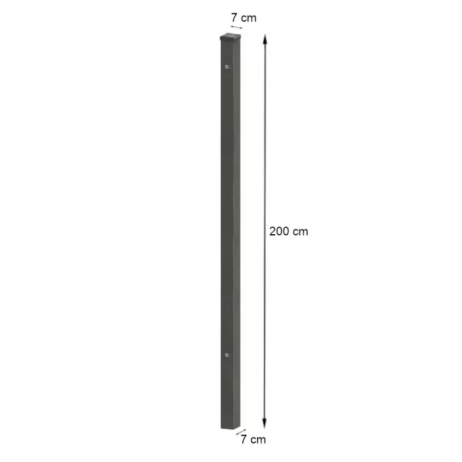 Kapuoszlop 70x70 horganyzott + RAL 7016,2