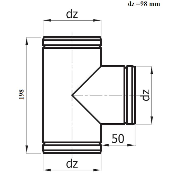 Bekötő idom TRS100/90-OC