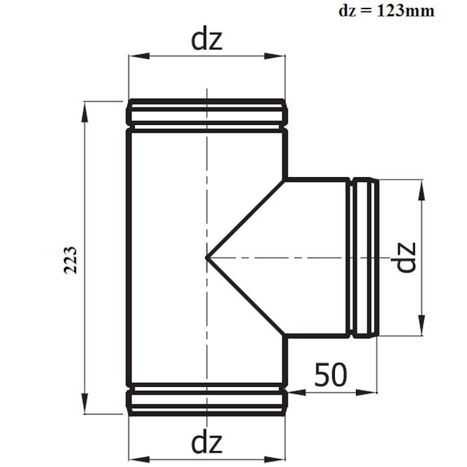 Bekötő idom TRS 125/90-OC