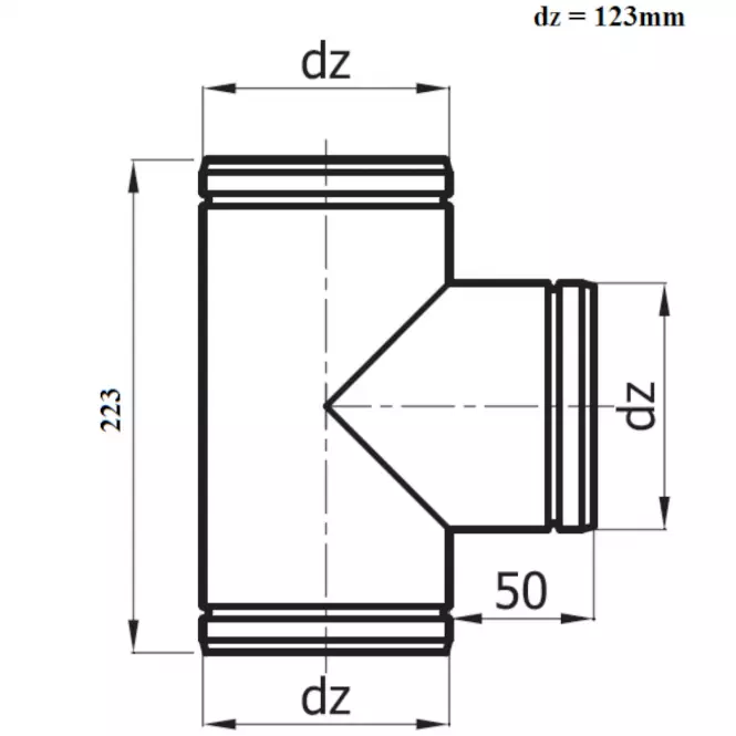 Bekötő idom TRS 125/90-OC,2