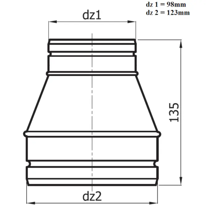 Szűkítő  RDS125/100-OC,2
