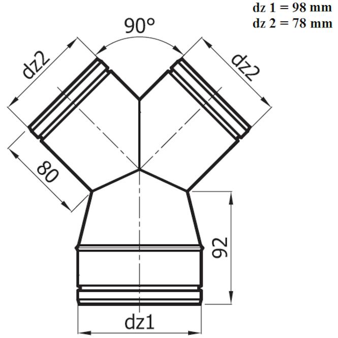 Szabályozó bekötő idom YRS100-2X80/120/C-OC,2