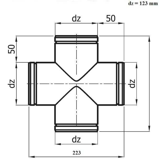 Bekötő idom CZO125/90-OC,2