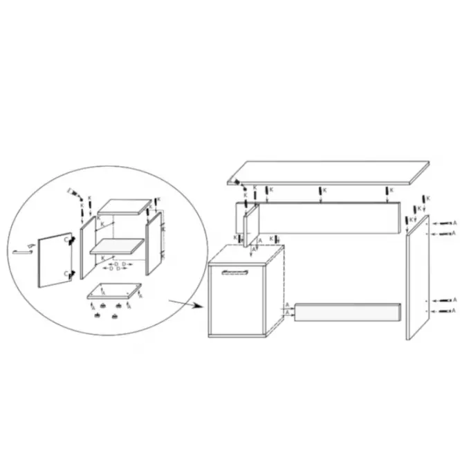 Íróasztal DSB 01 craft arany/fehér,4