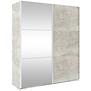 Szekrény Trend 170 cm beton viágos/tükör