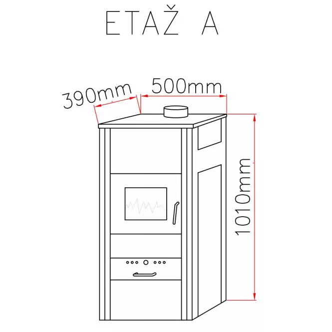 Kandallókályha Etaz A bézs víztérrel 15,2 KW/9,2 KW