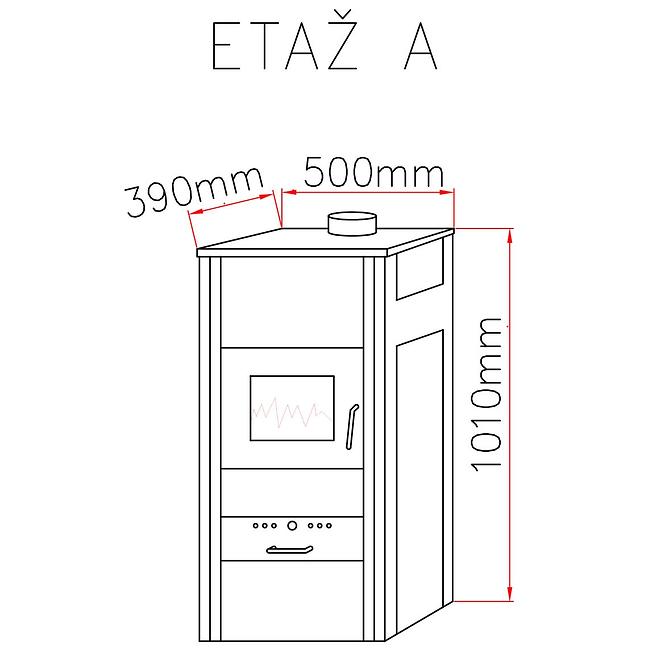 Kandallókályha Etaz A bézs víztérrel 15,2 KW/9,2 KW,3