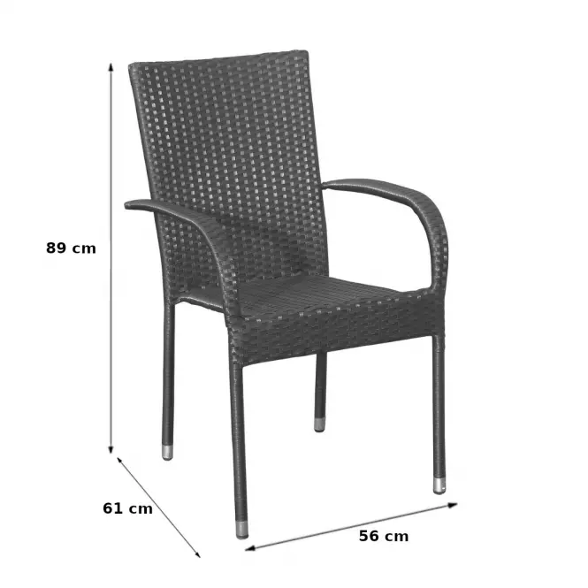 Szék technorattan Haidi fekete,2