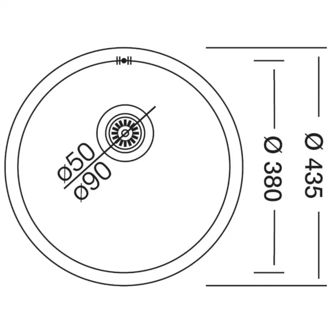 Rondo mosogatótálca EC 192 FI435+Szifón,2