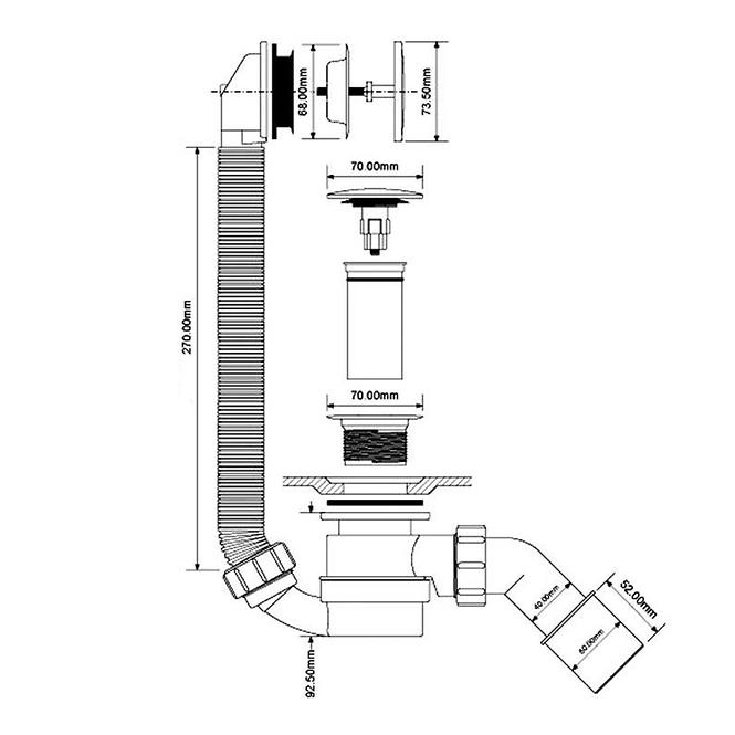 Szifon kádhoz HC2600CL