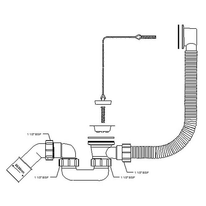 Kád szifon HC30-EX