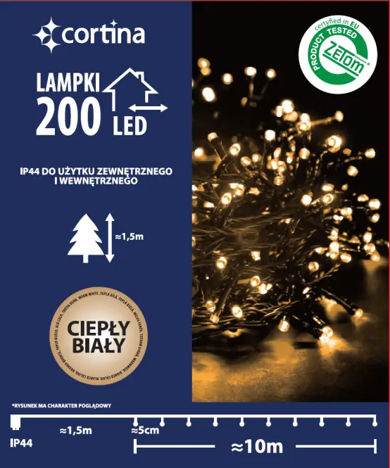Karácsonyi fények LED 200l na transf.zew. 21/14/LED ww,3