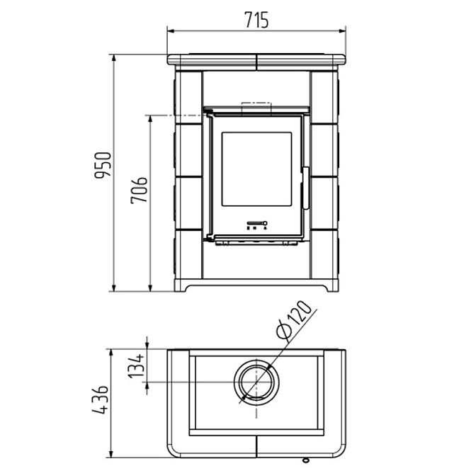 Acél-Kerámia Kályha  Primo Ceramica 7kw